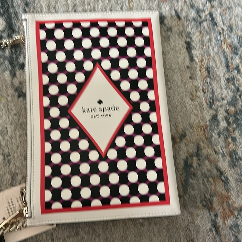 Kate Spade rare Crossbody bag 9 x 6 lucky draw white with orange black&purple - Picture 9 of 9